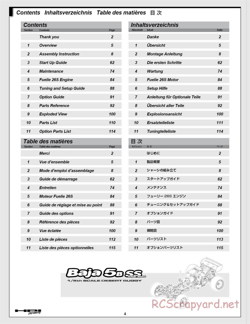 HPI - Baja 5b SS - Manual - Page 4