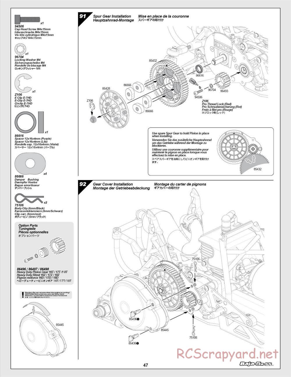 HPI - Baja 5b SS - Manual - Page 47