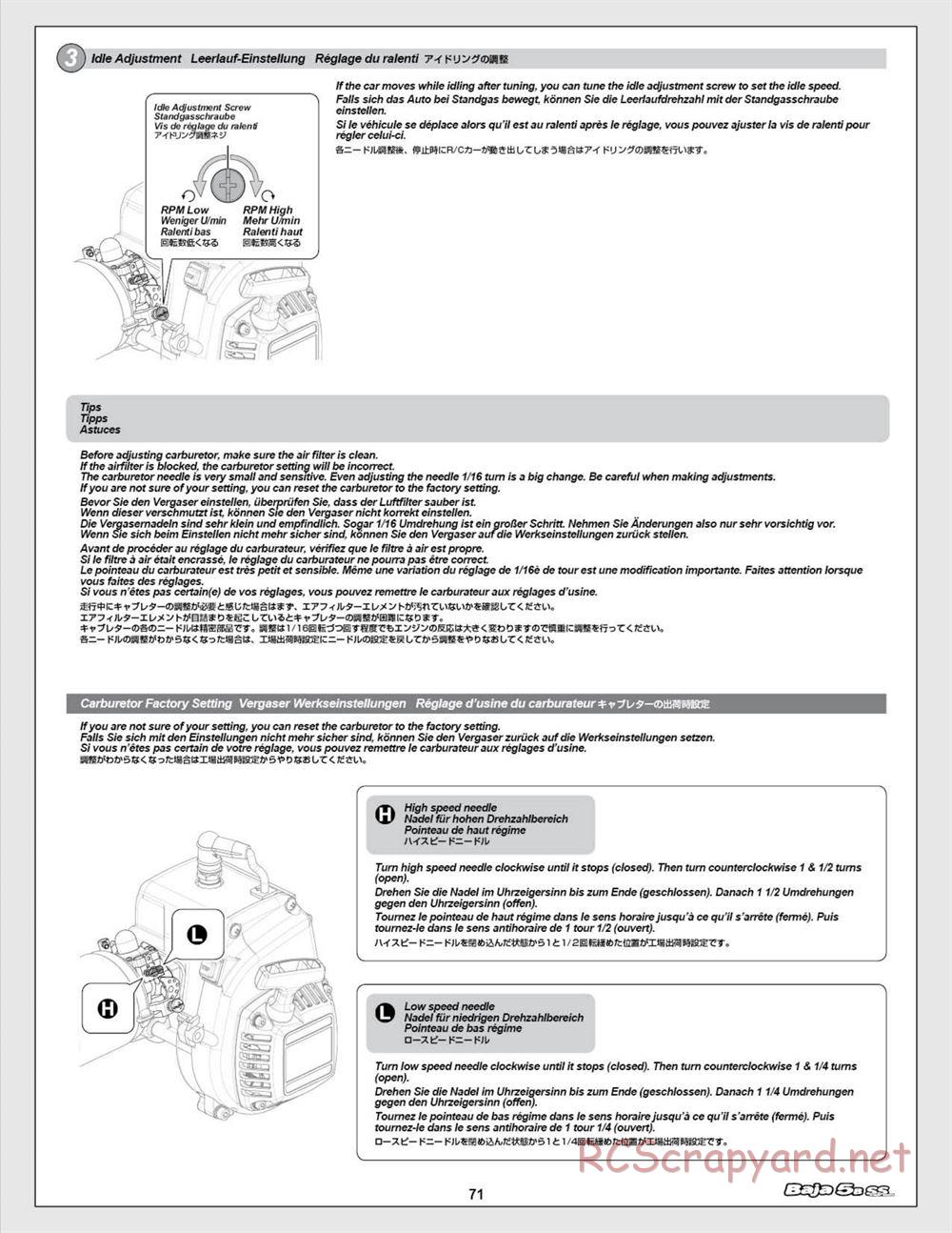 HPI - Baja 5b SS - Manual - Page 71