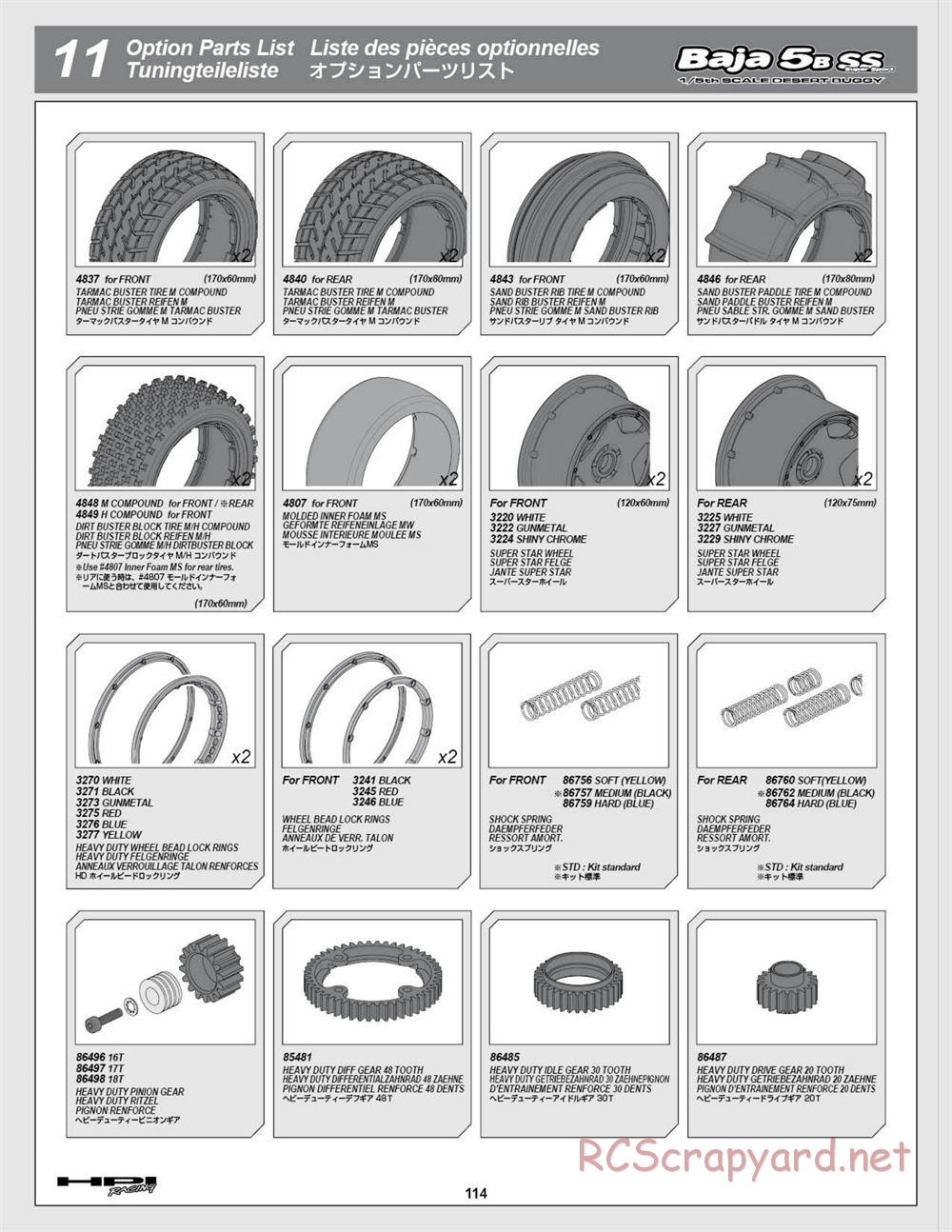 HPI - Baja 5b SS - Manual - Page 114