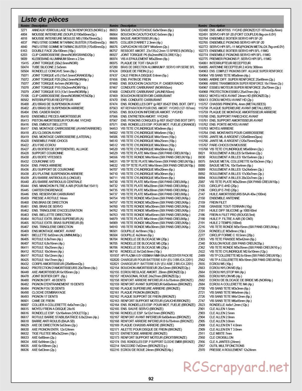 HPI - Baja 5R - Manual - Page 92