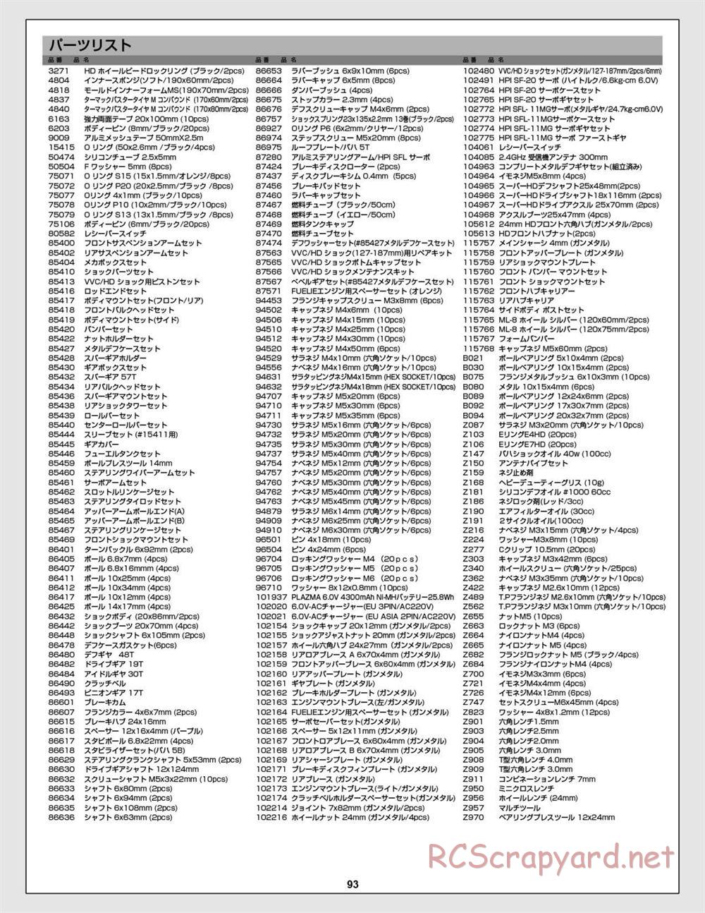 HPI - Baja 5R - Manual - Page 93