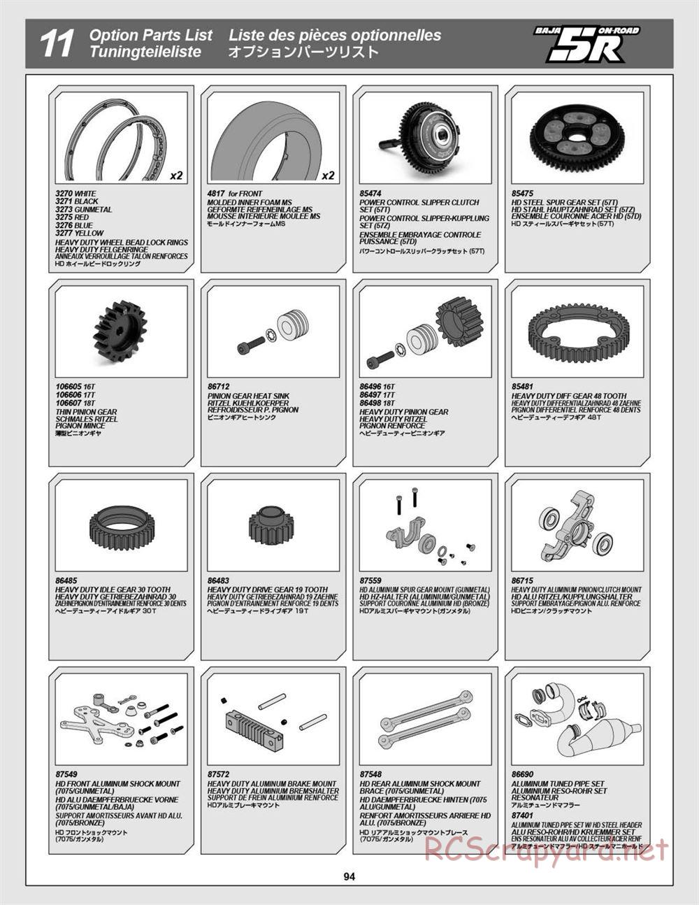 HPI - Baja 5R - Manual - Page 94