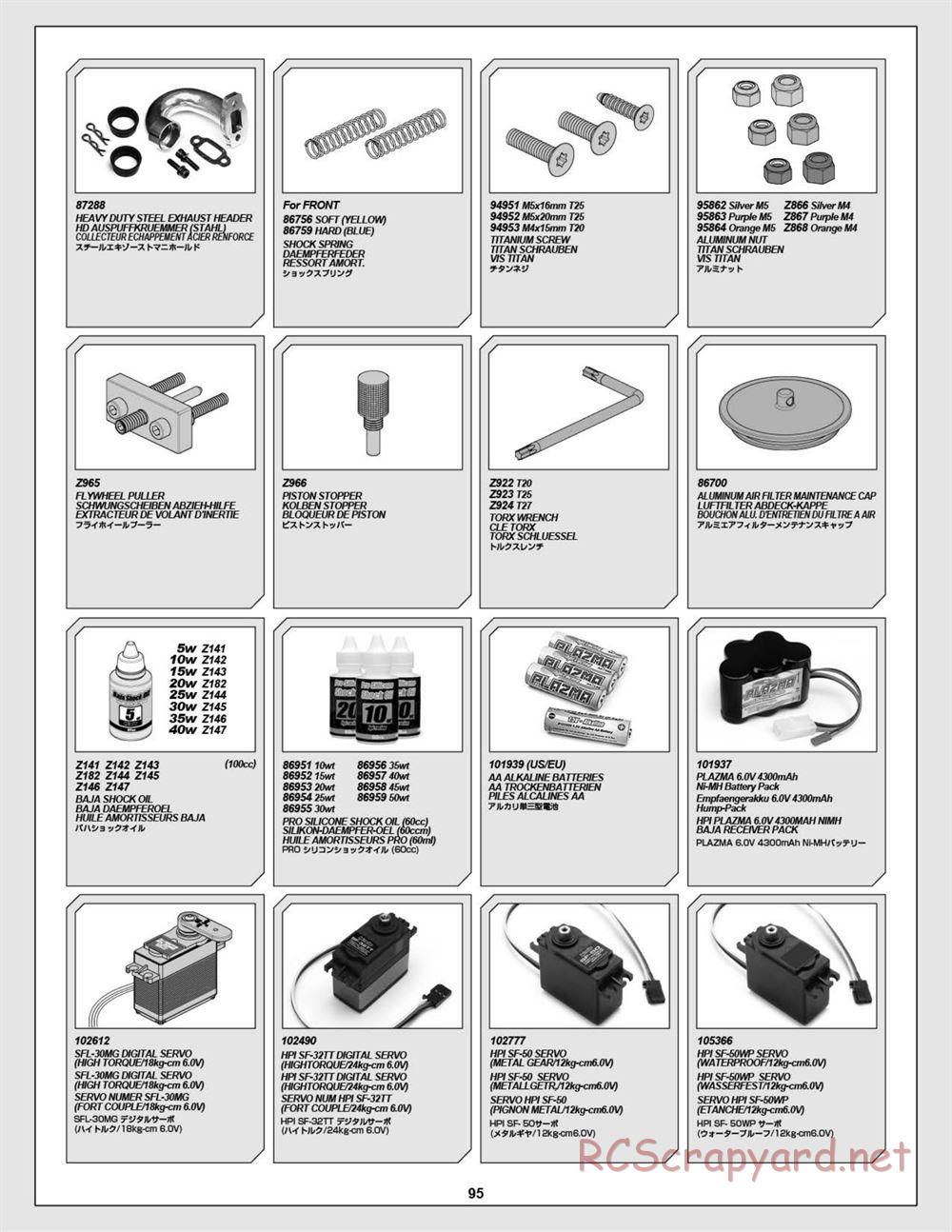 HPI - Baja 5R - Manual - Page 95