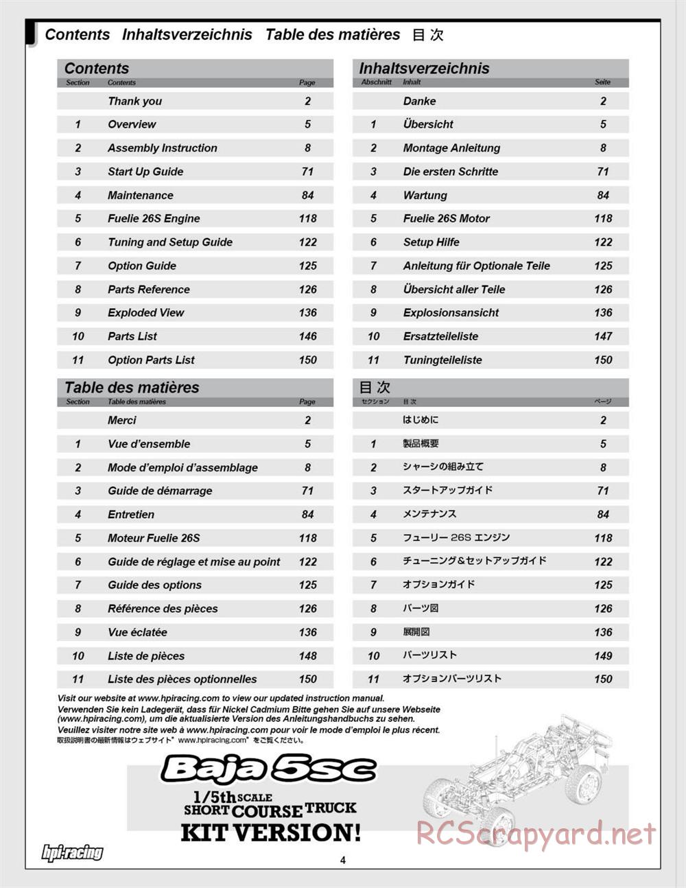 HPI - Baja 5SC SS - Exploded View - Page 4