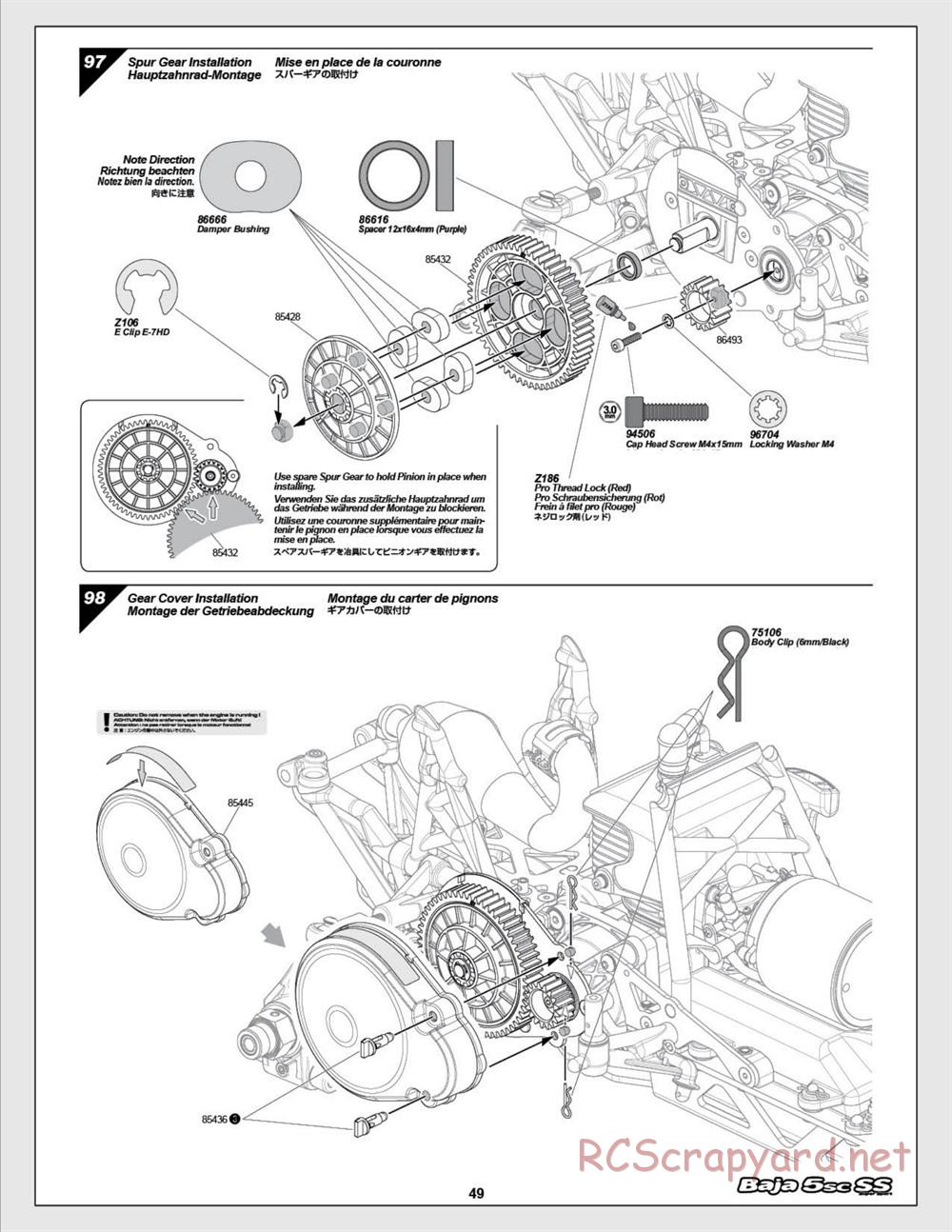 HPI - Baja 5SC SS - Exploded View - Page 49