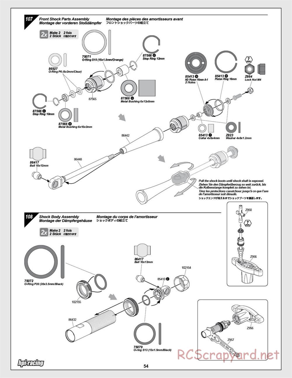 HPI - Baja 5SC SS - Exploded View - Page 54