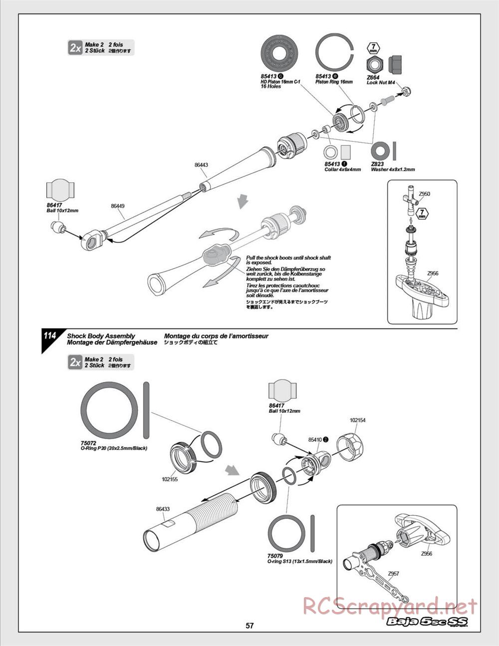 HPI - Baja 5SC SS - Exploded View - Page 57