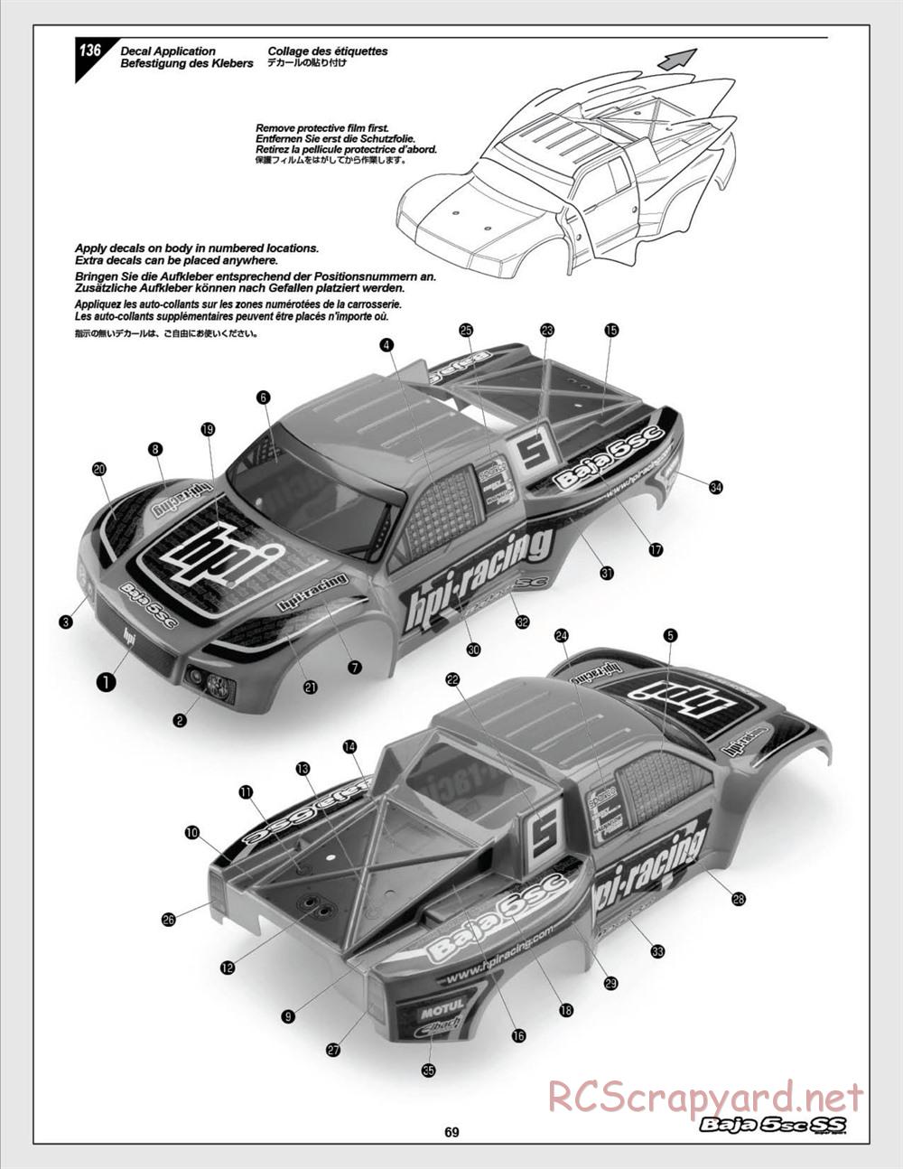 HPI - Baja 5SC SS - Exploded View - Page 69