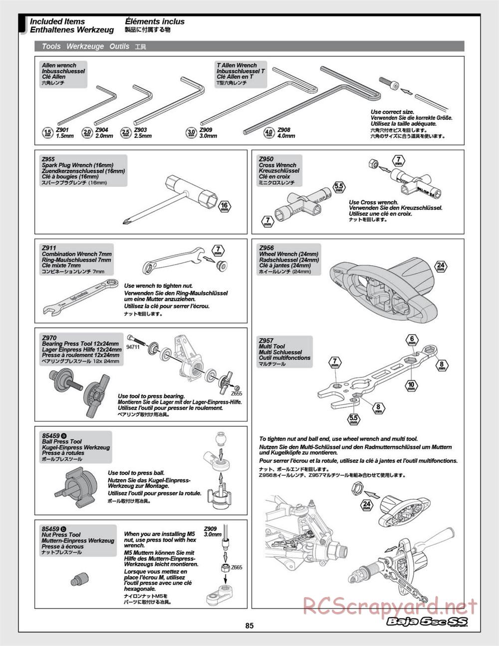 HPI - Baja 5SC SS - Exploded View - Page 85