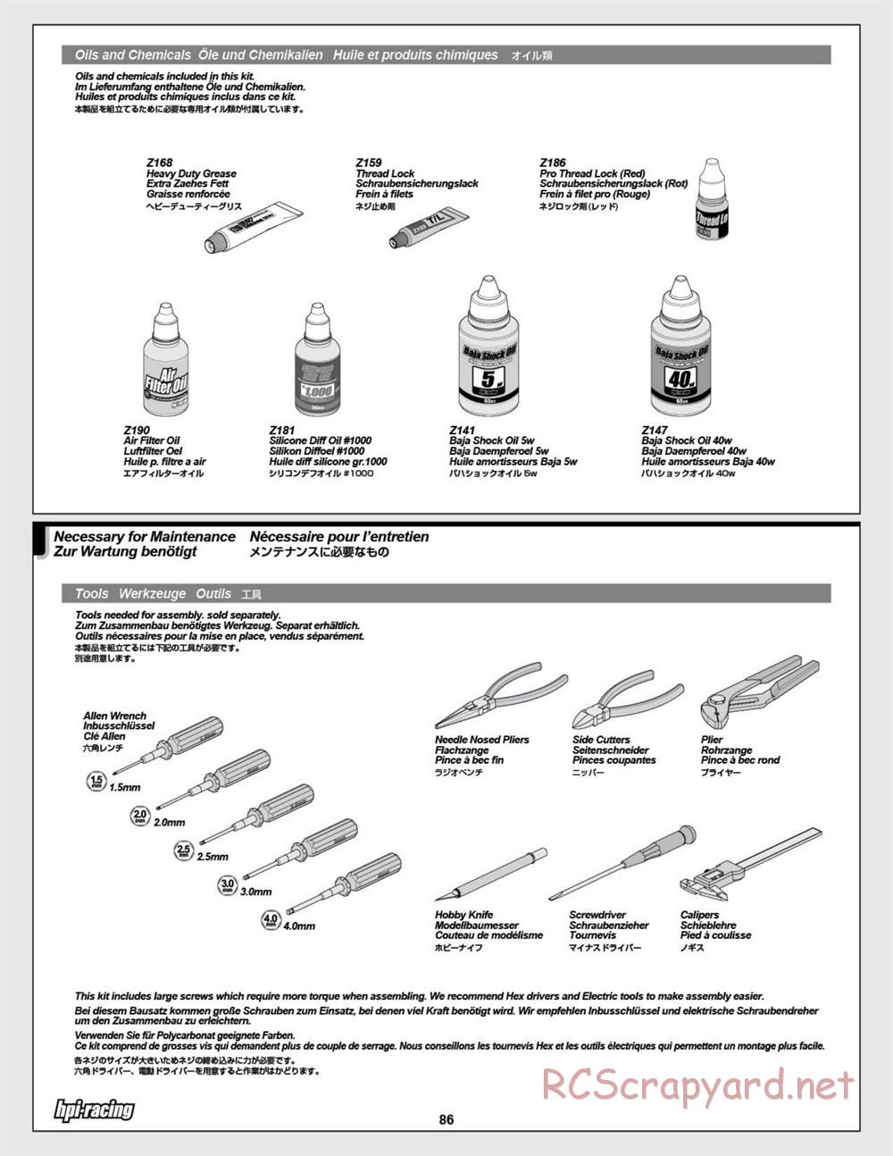 HPI - Baja 5SC SS - Exploded View - Page 86