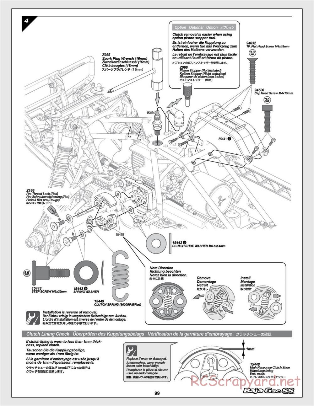 HPI - Baja 5SC SS - Exploded View - Page 99