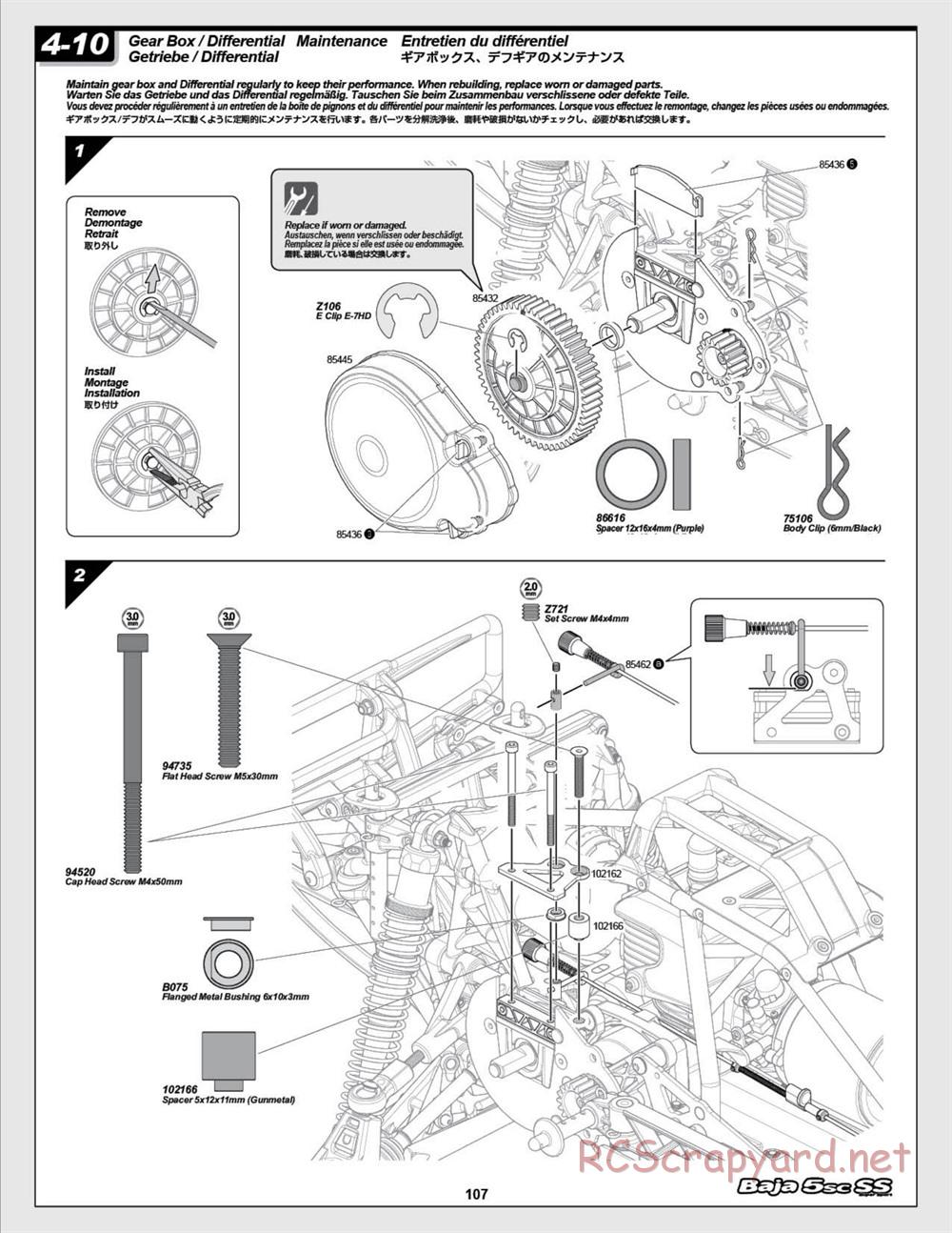 HPI - Baja 5SC SS - Exploded View - Page 107
