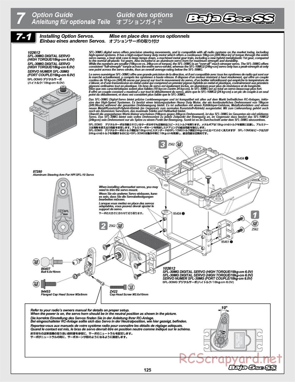 HPI - Baja 5SC SS - Exploded View - Page 125