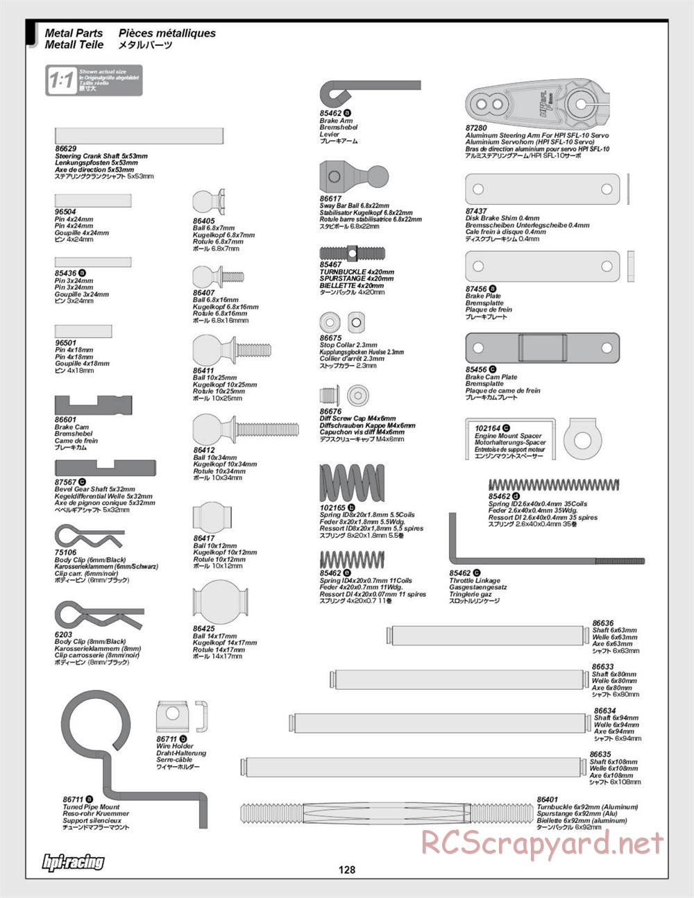 HPI - Baja 5SC SS - Exploded View - Page 128