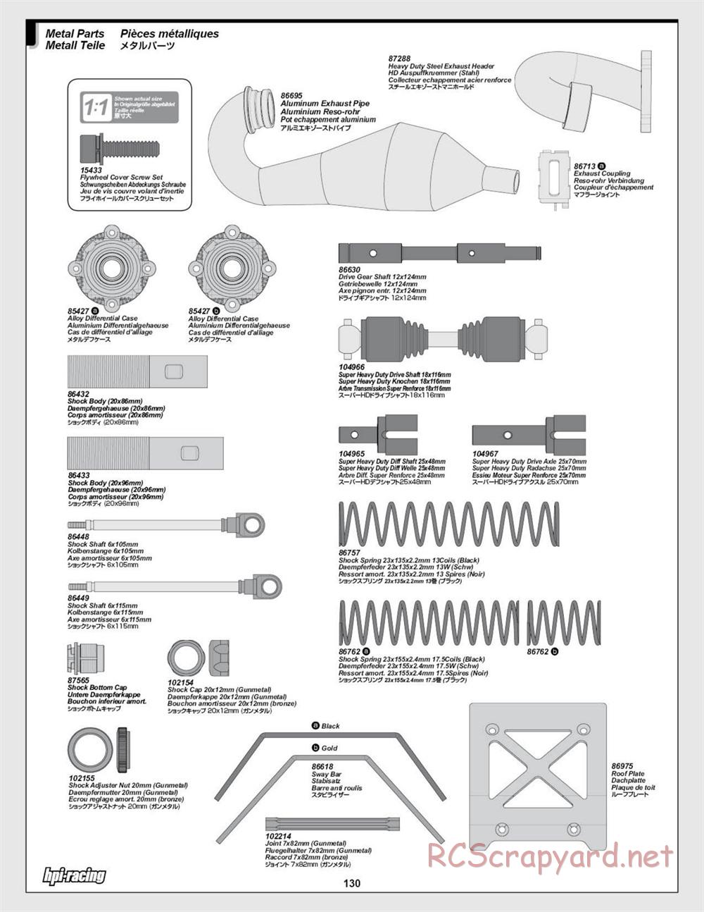 HPI - Baja 5SC SS - Exploded View - Page 130
