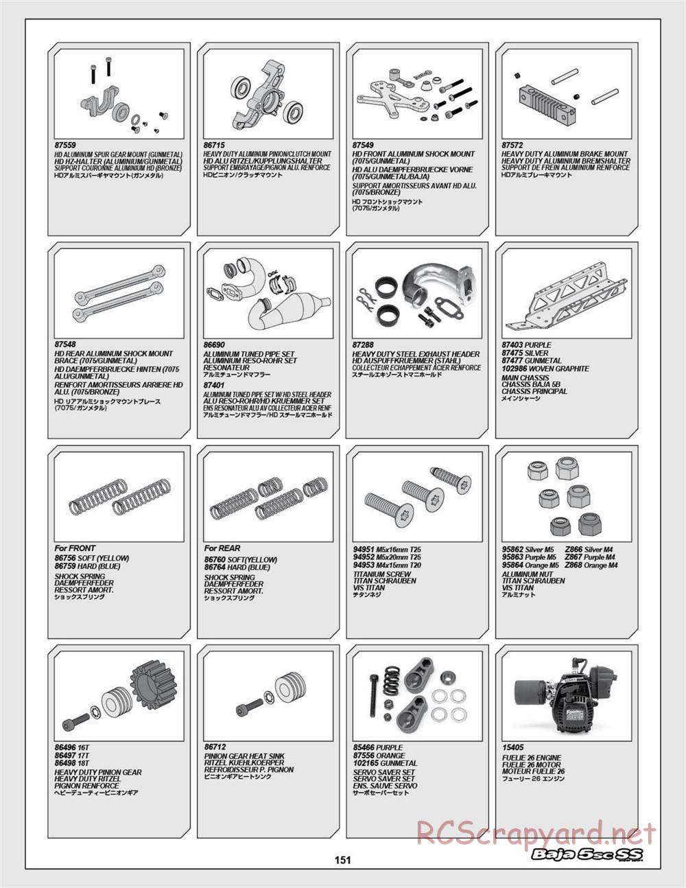 HPI - Baja 5SC SS - Exploded View - Page 151