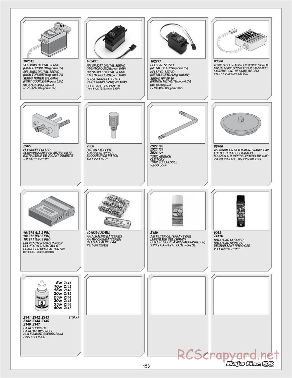 HPI - Baja 5SC SS - Exploded View - Page 153