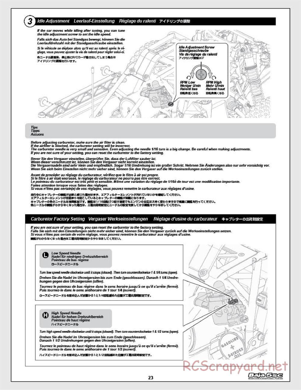 HPI - Baja 5SC - Manual - Page 23