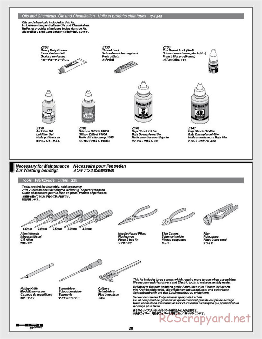 HPI - Baja 5SC - Manual - Page 28