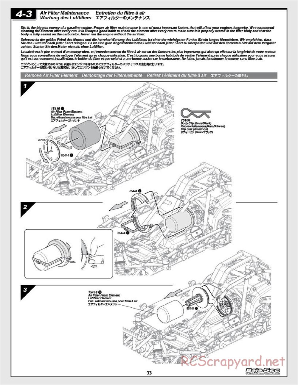 HPI - Baja 5SC - Manual - Page 33