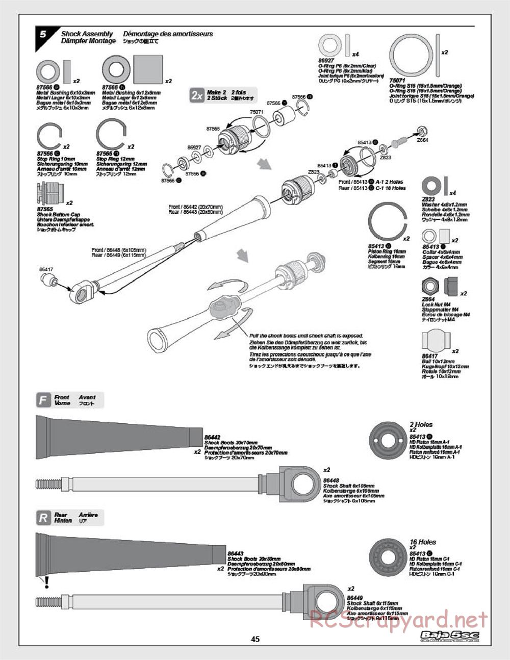 HPI - Baja 5SC - Manual - Page 45