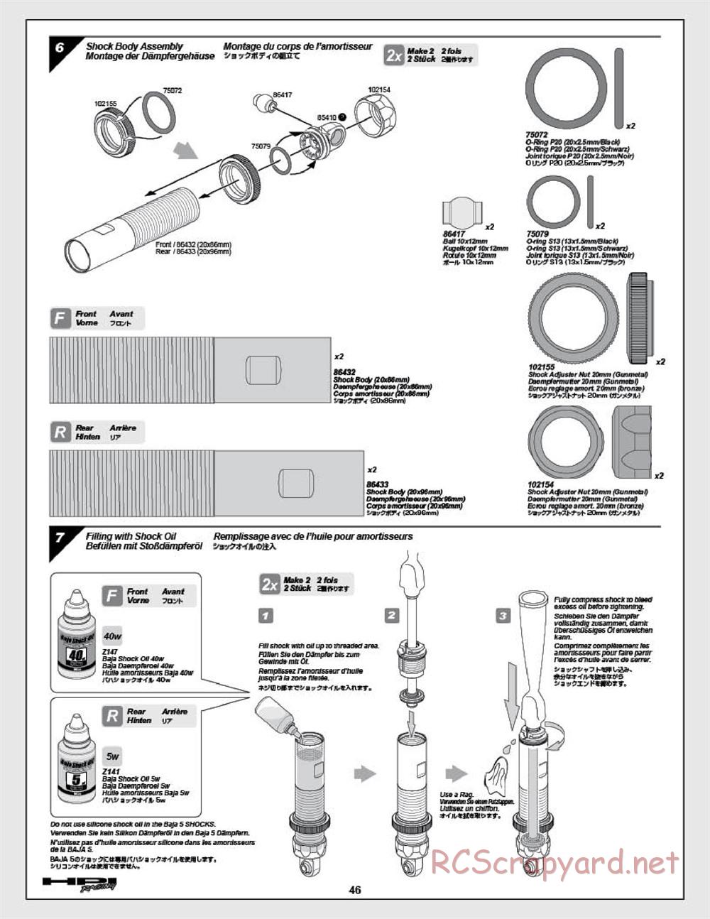 HPI - Baja 5SC - Manual - Page 46