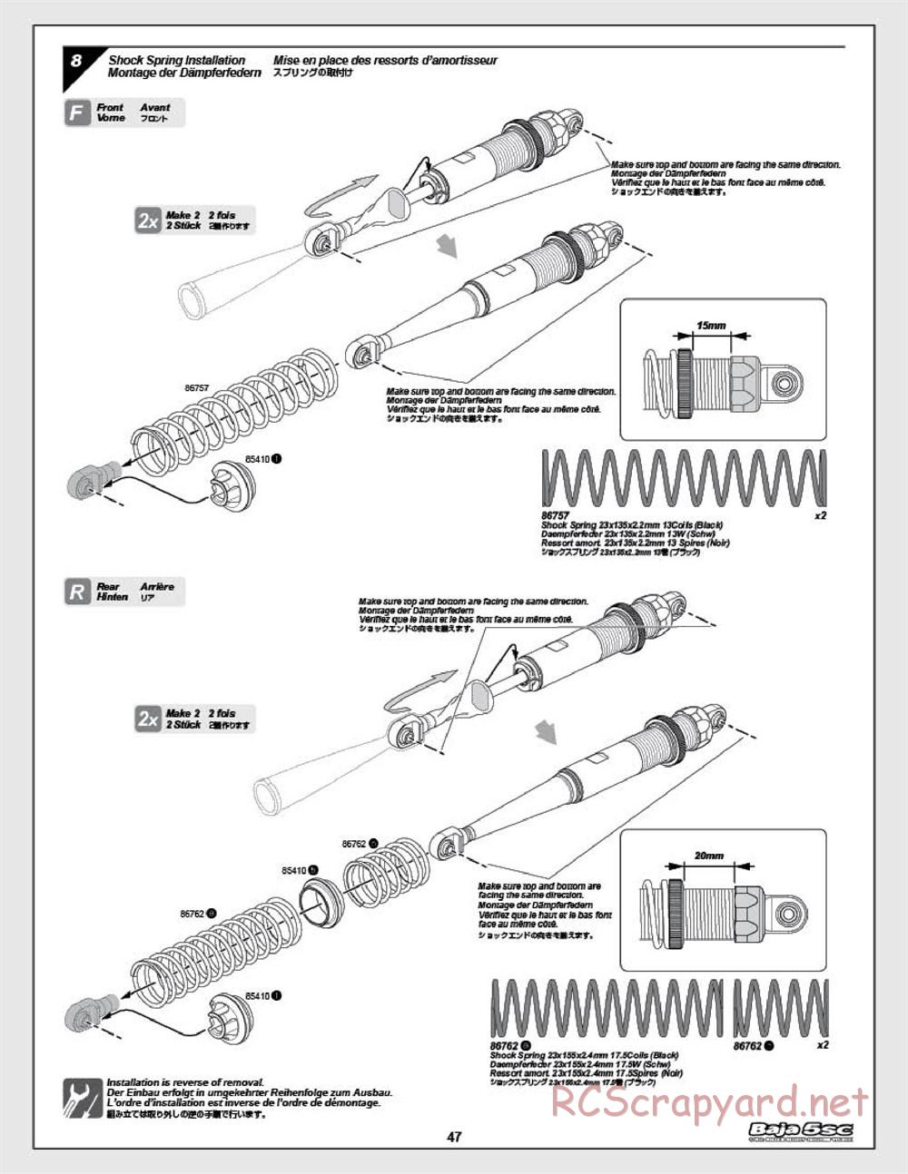 HPI - Baja 5SC - Manual - Page 47