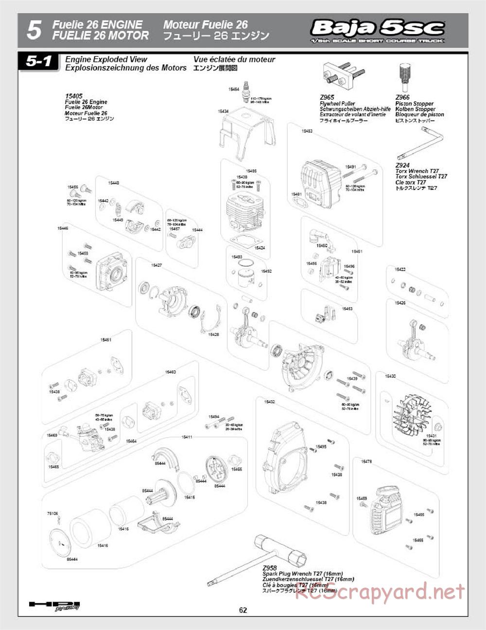 HPI - Baja 5SC - Manual - Page 62