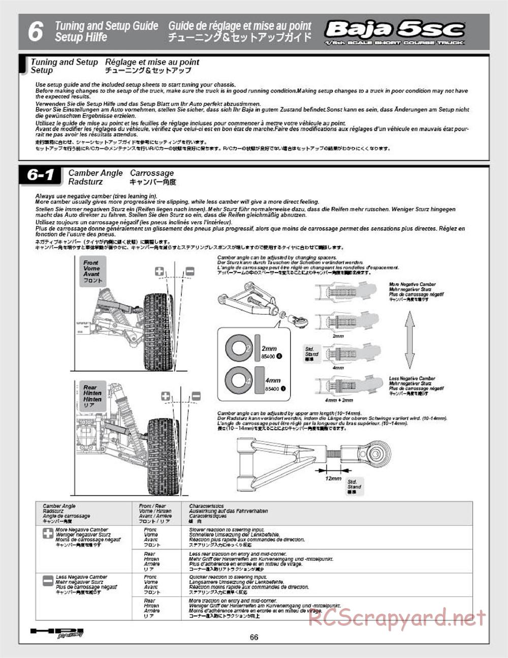 HPI - Baja 5SC - Manual - Page 66