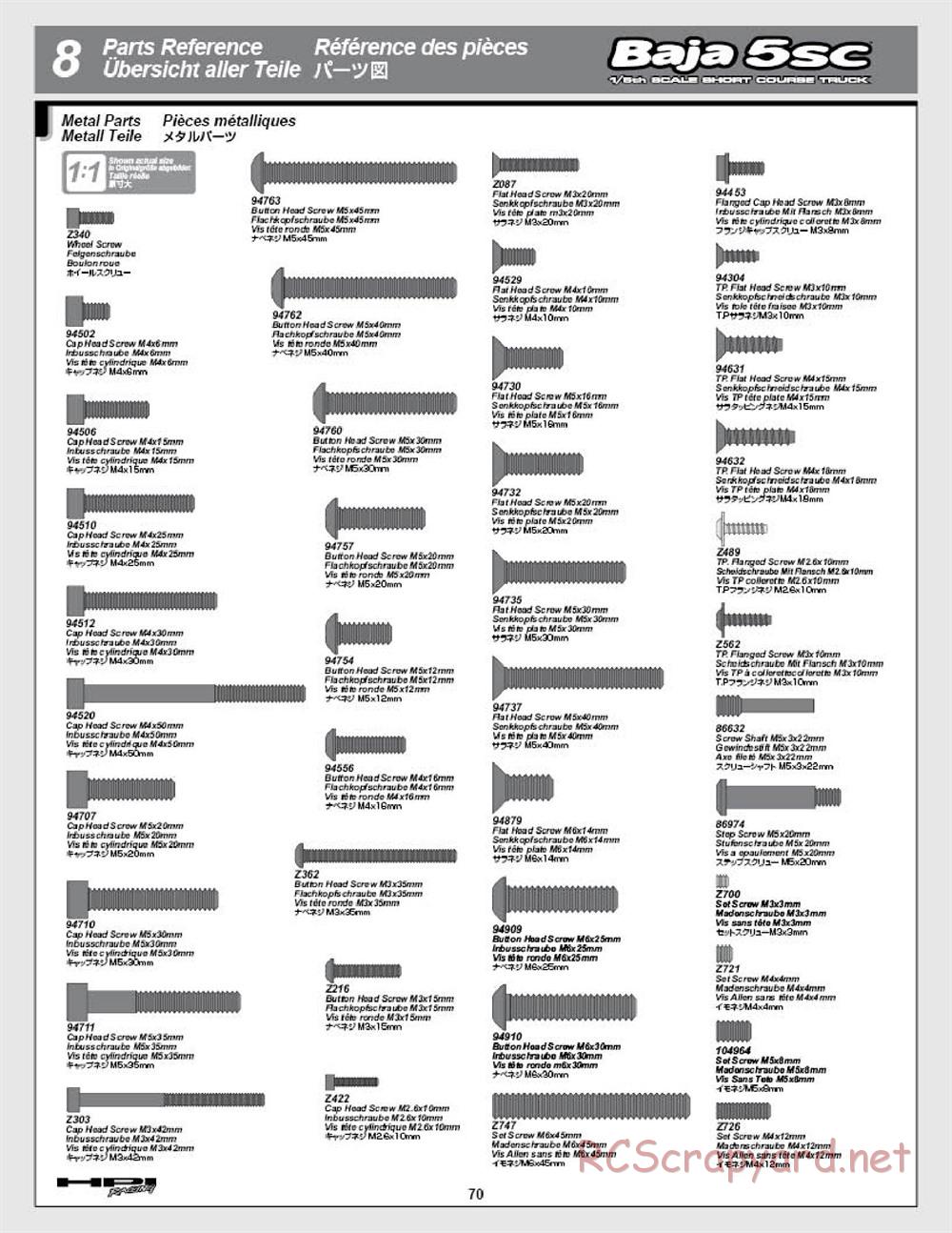 HPI - Baja 5SC - Manual - Page 70