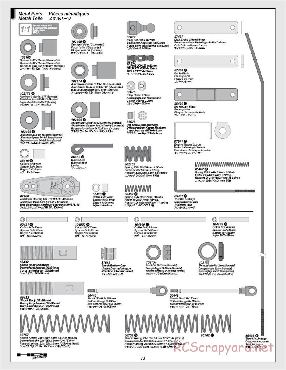 HPI - Baja 5SC - Manual - Page 72