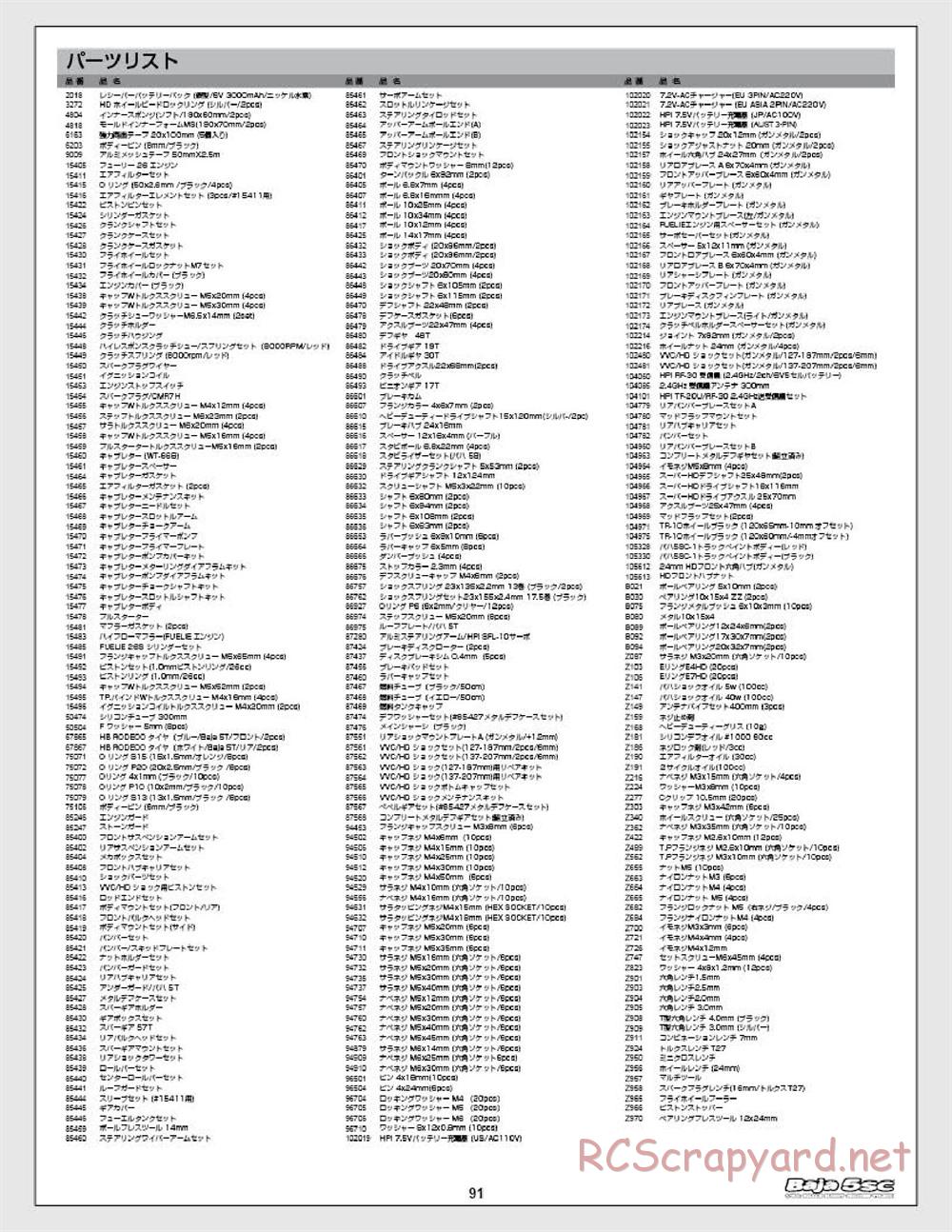 HPI - Baja 5SC - Manual - Page 91