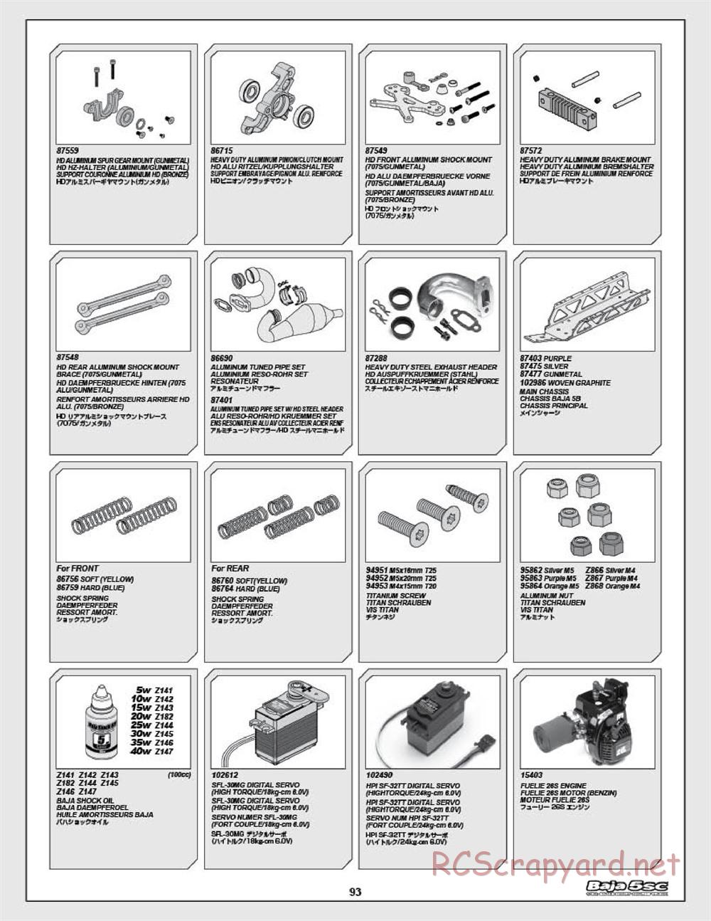 HPI - Baja 5SC - Manual - Page 93