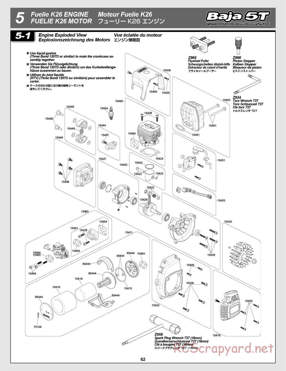 HPI - Baja 5T - Manual - Page 62