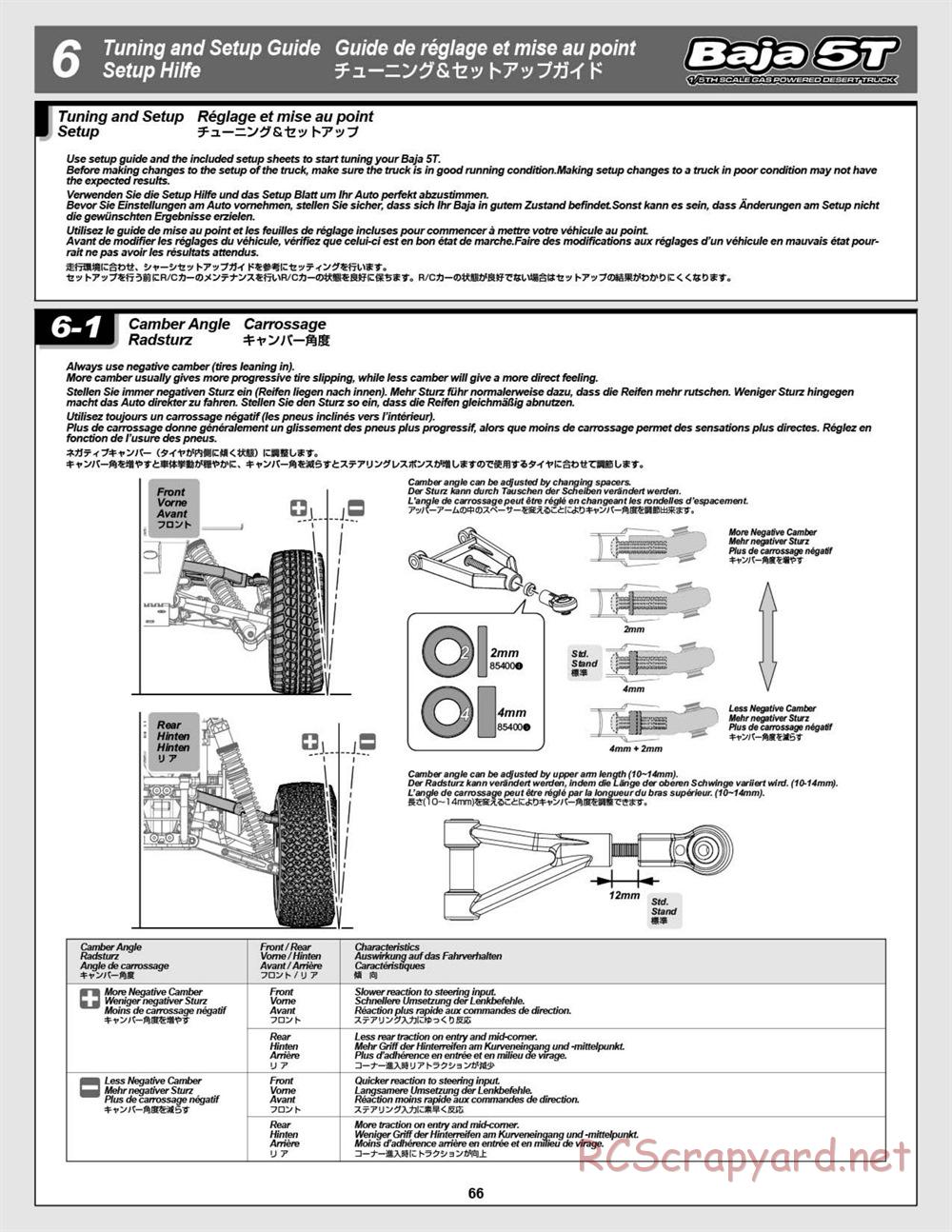 HPI - Baja 5T - Manual - Page 66