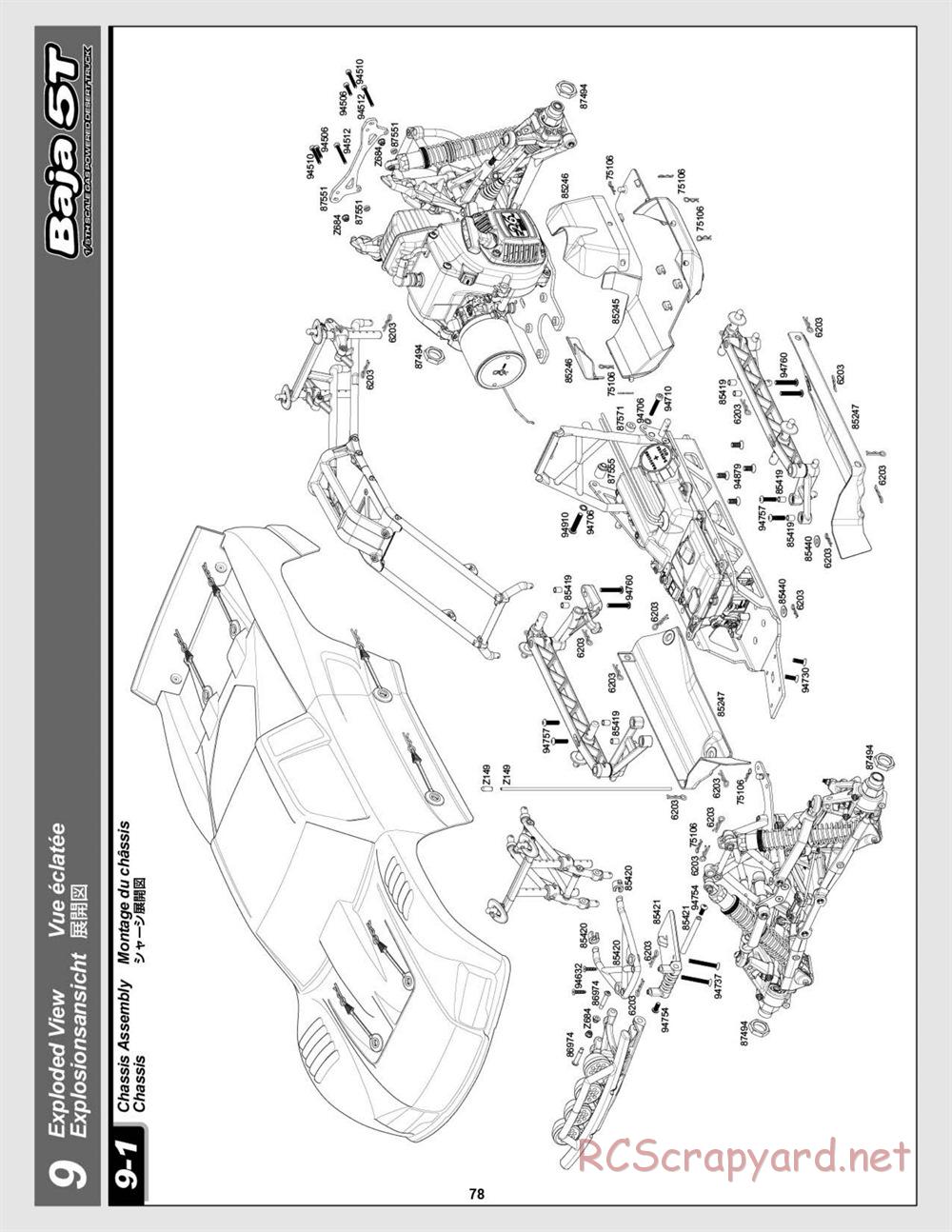 HPI - Baja 5T - Exploded View - Page 78