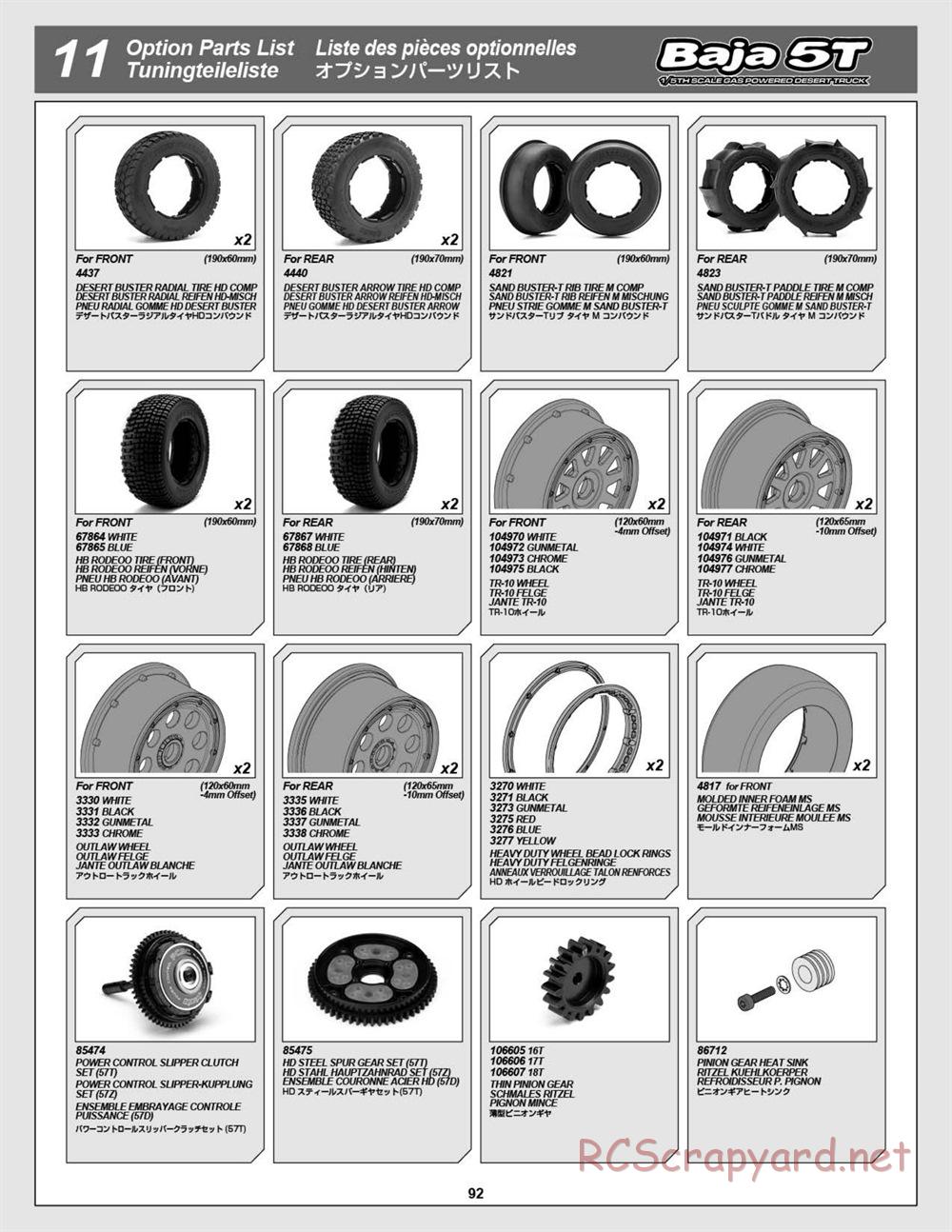 HPI - Baja 5T - Manual - Page 92