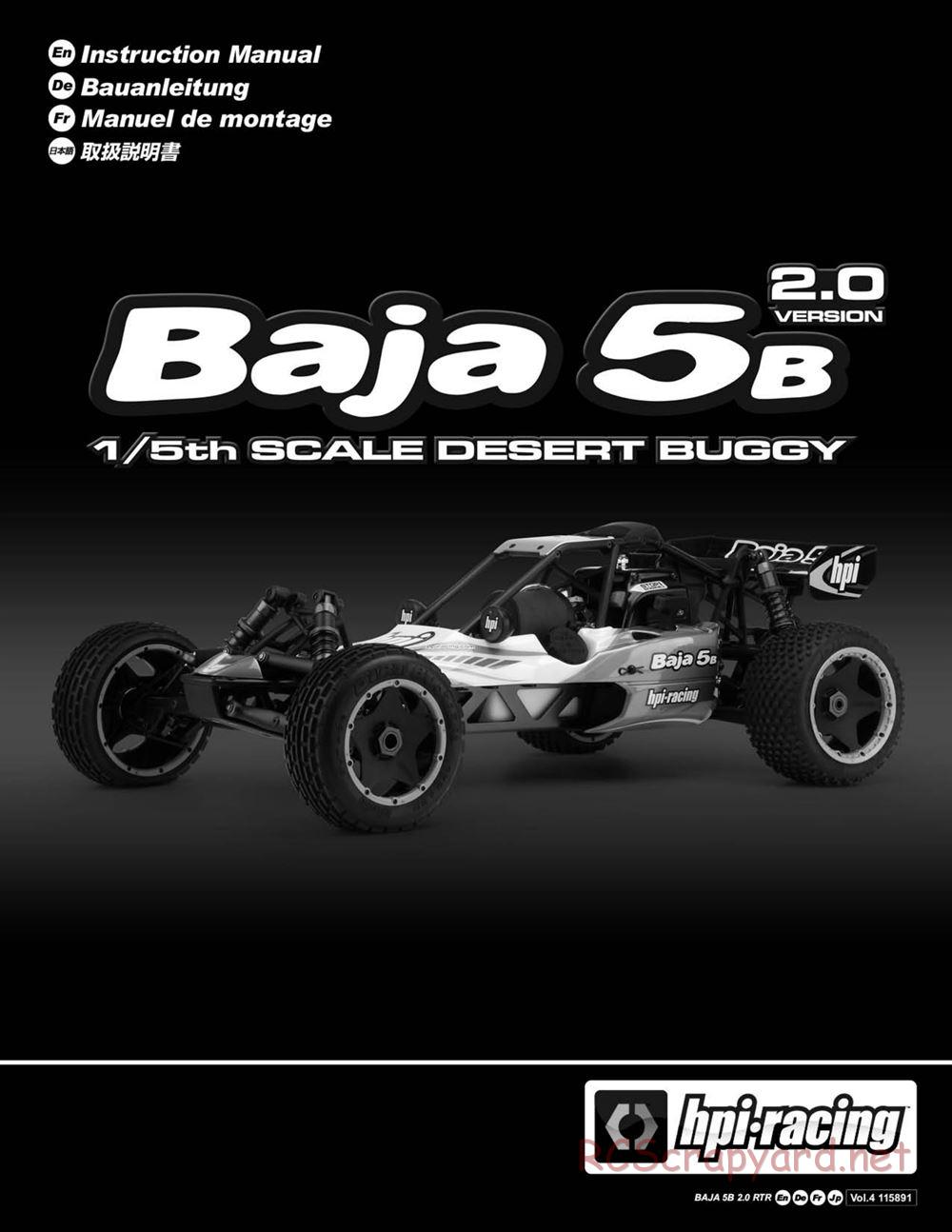 HPI - Baja 5B 2.0 RTR - Manual - Page 1