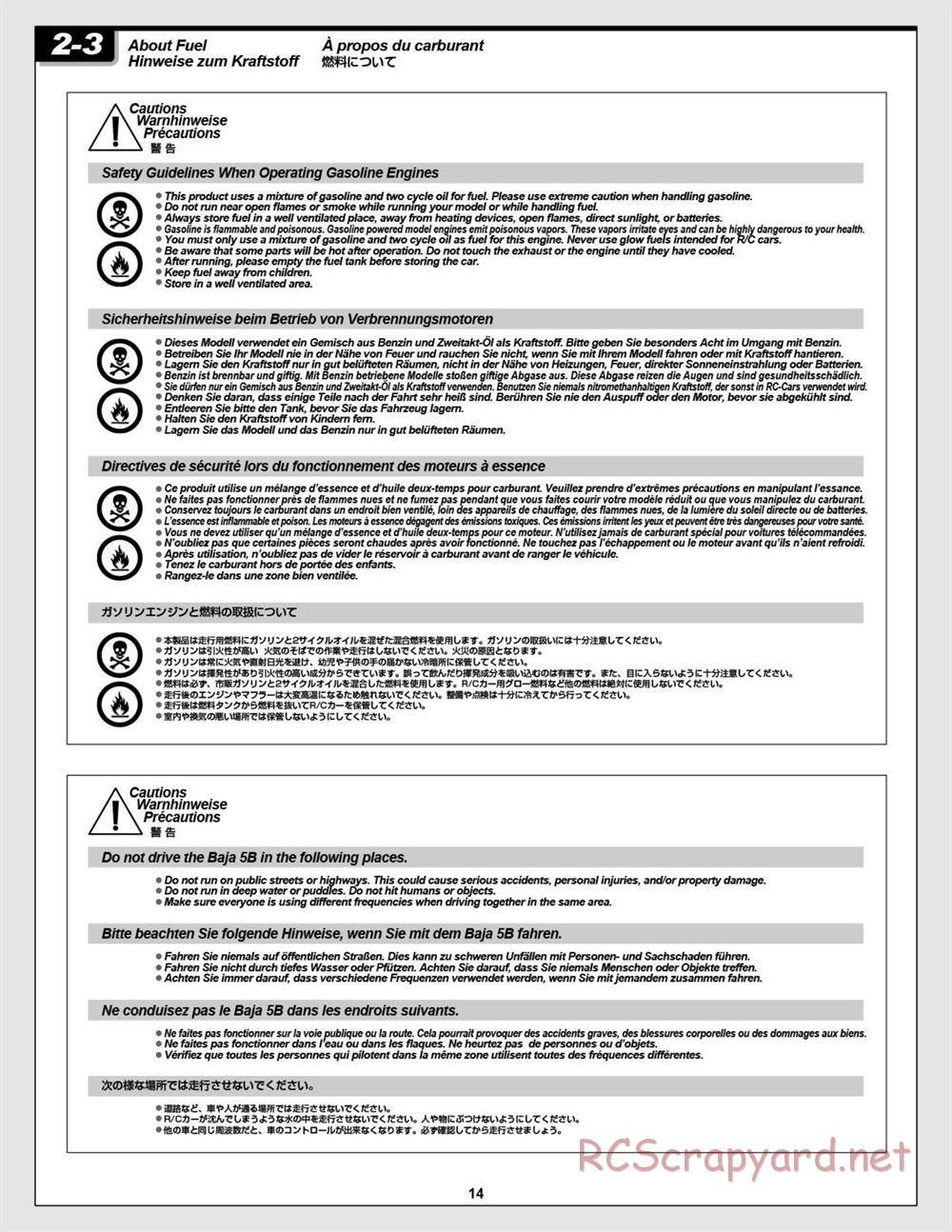 HPI - Baja 5B 2.0 RTR - Manual - Page 14