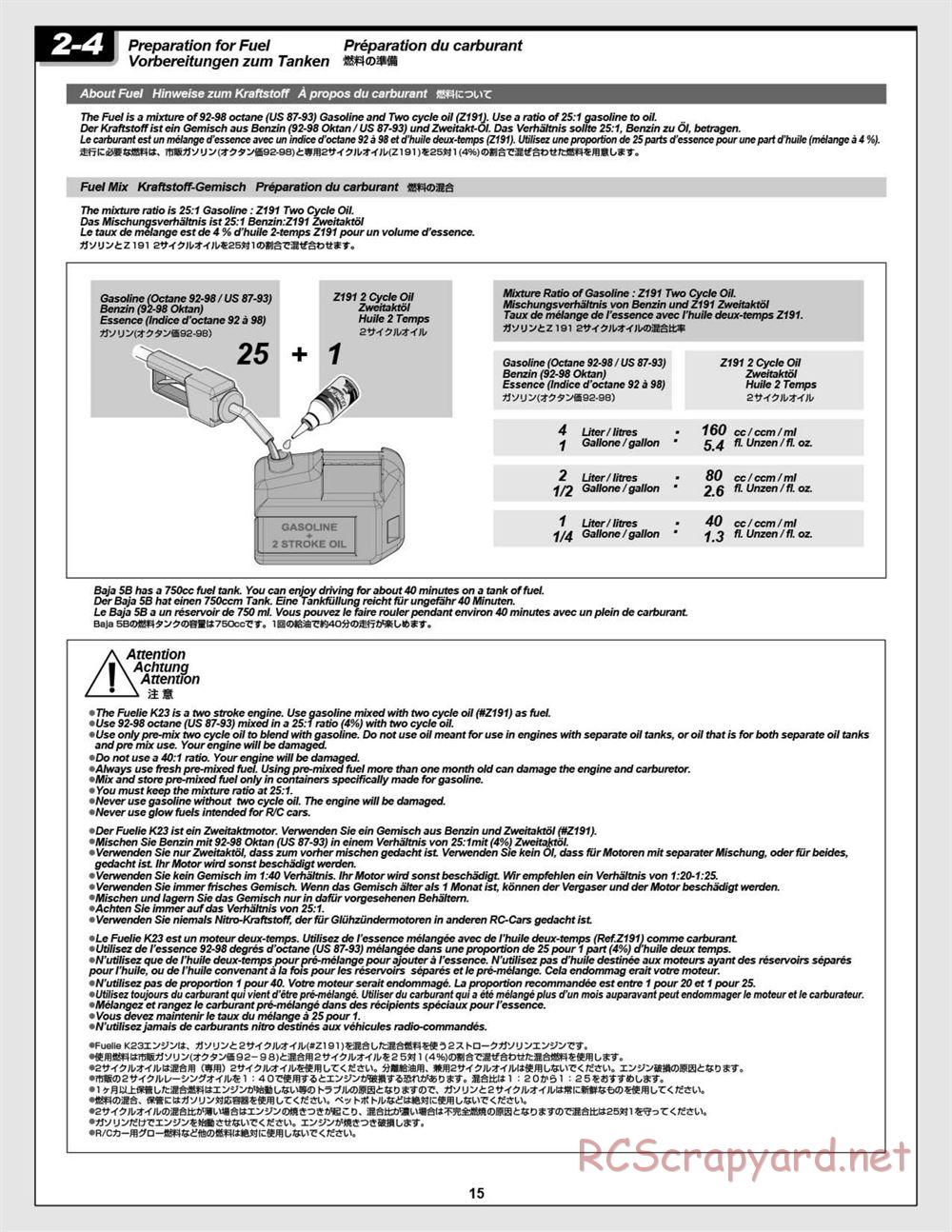 HPI - Baja 5B 2.0 RTR - Manual - Page 15