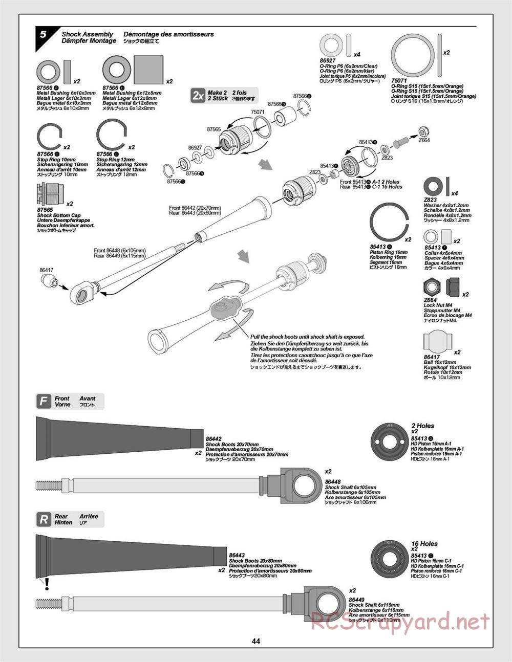 HPI - Baja 5B 2.0 RTR - Manual - Page 44