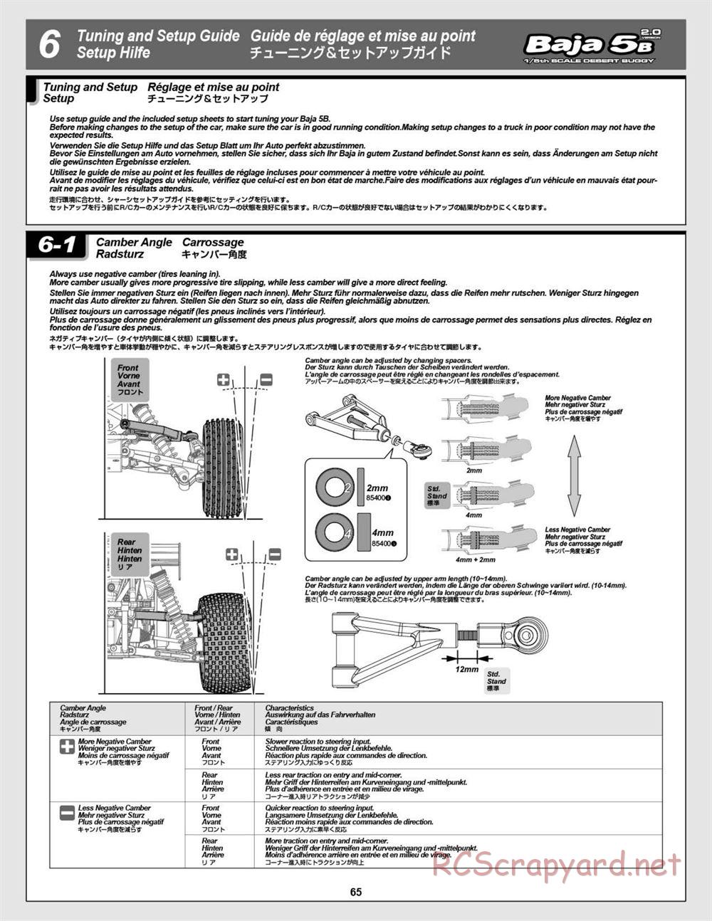 HPI - Baja 5B 2.0 RTR - Manual - Page 65