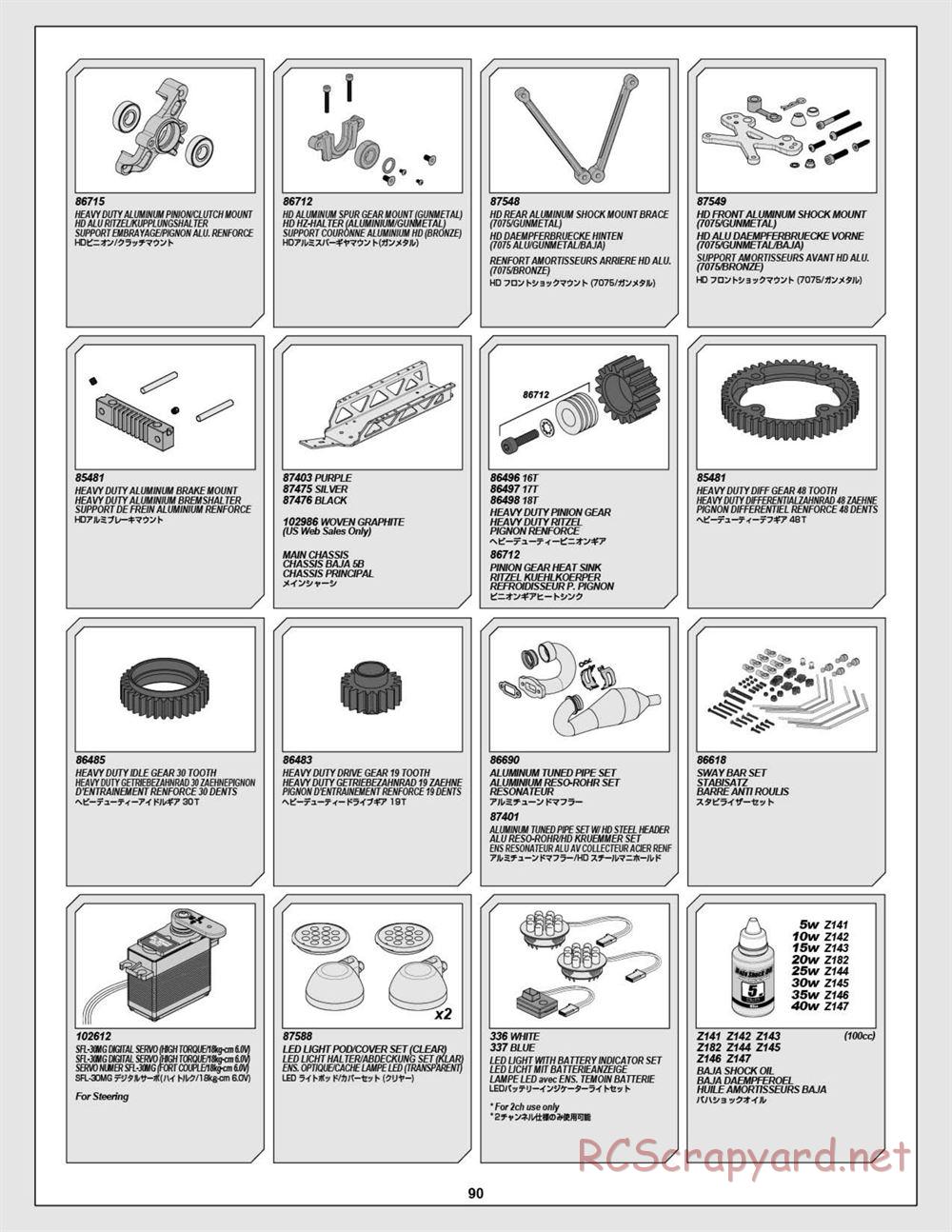 HPI - Baja 5B 2.0 RTR - Exploded View - Page 90