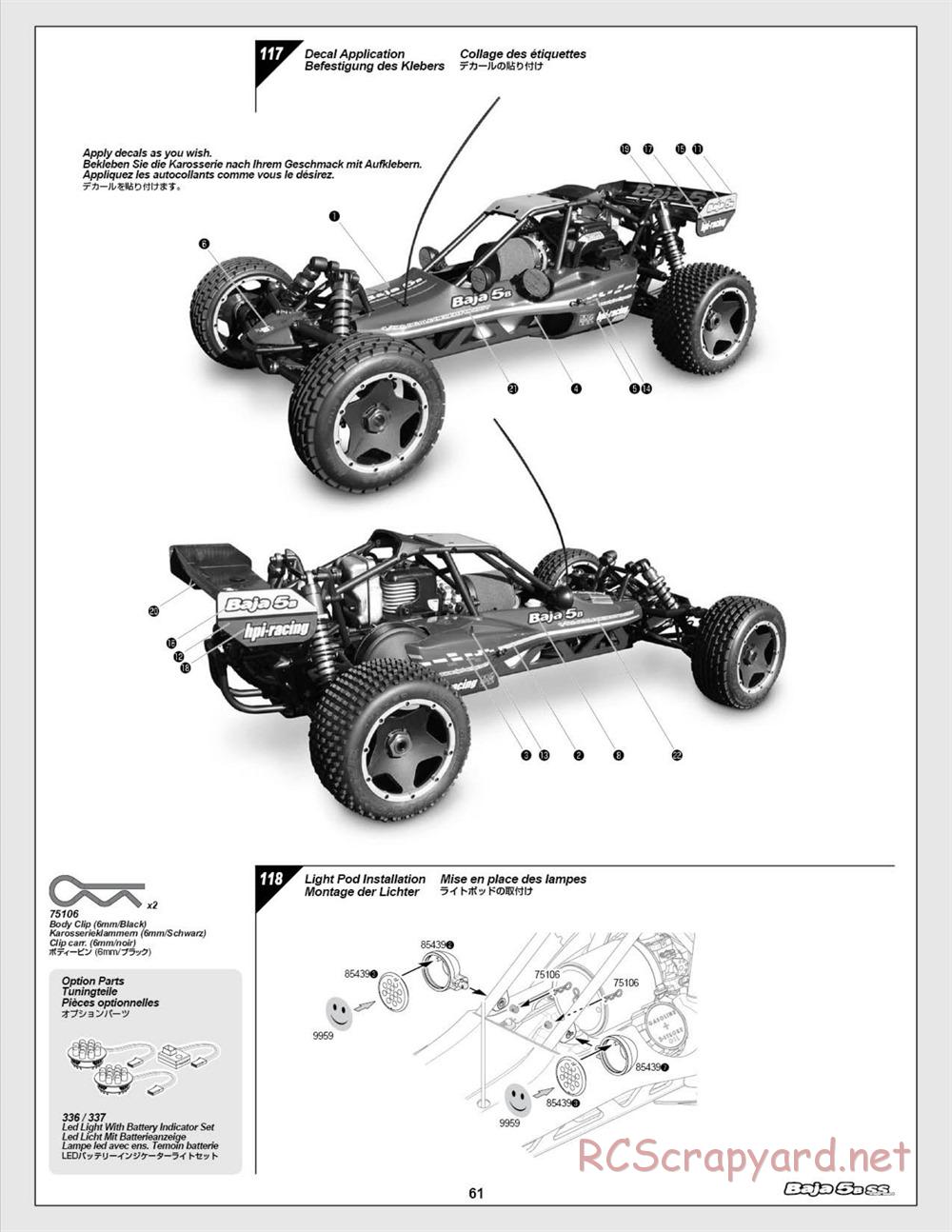 HPI - Baja 5b SS - Manual - Page 61