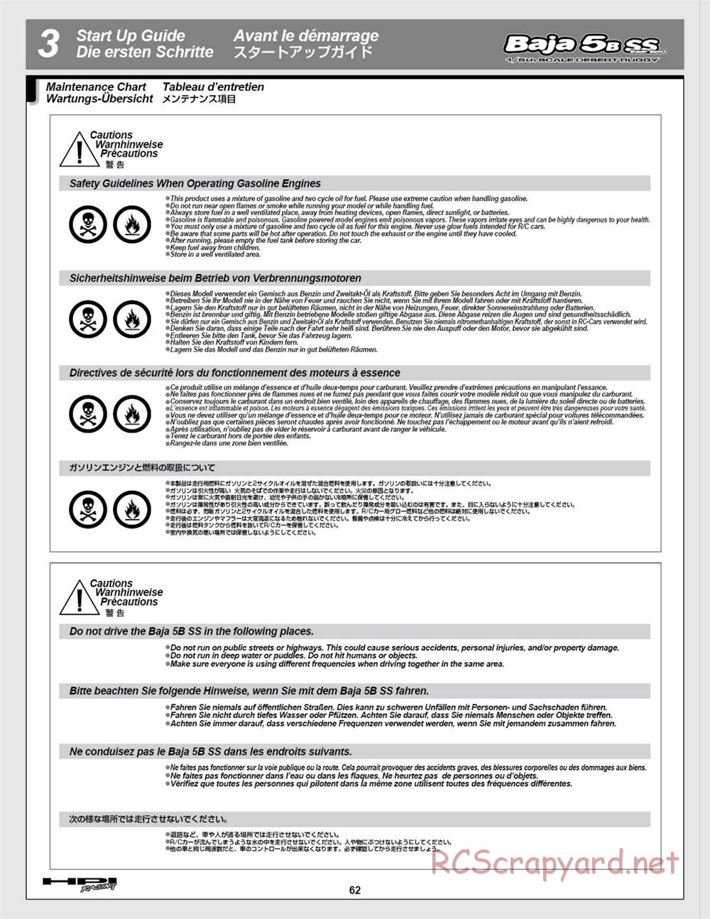 HPI - Baja 5b SS - Manual - Page 62