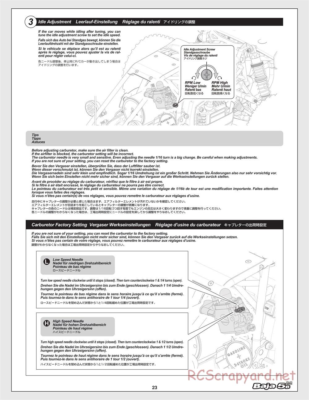 HPI - Baja 5B 2.0 - Manual - Page 23