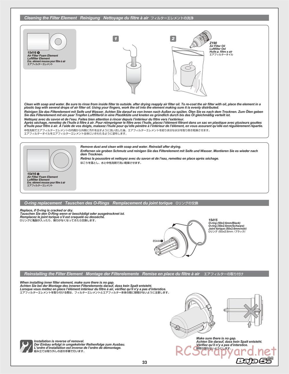 HPI - Baja 5B 2.0 - Manual - Page 33