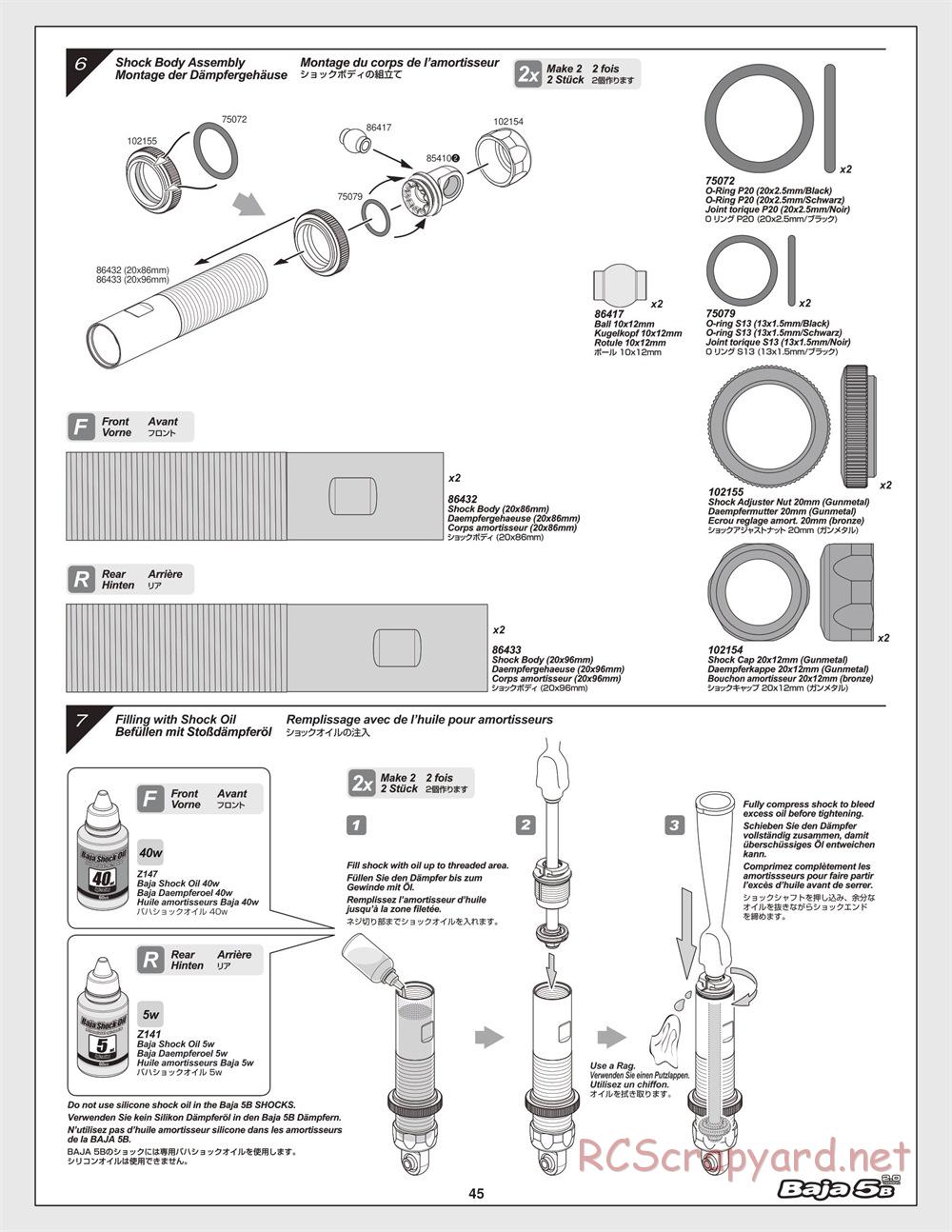 HPI - Baja 5B 2.0 - Manual - Page 45