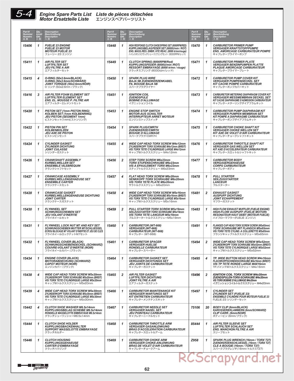 HPI - Baja 5B 2.0 - Manual - Page 62